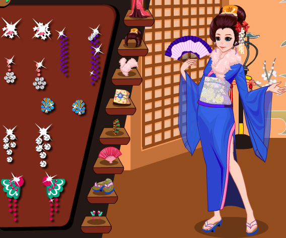 Kimono Cutie Dress Up game online. Screen Shot 1